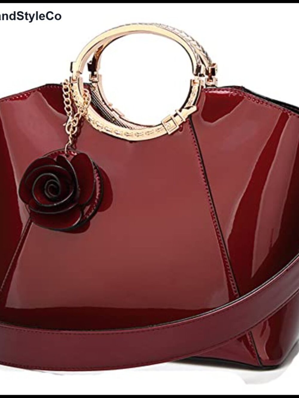 ZiMing Women Patent Leather Satchel Top Handle Handbag Shoulder Bag Purse
